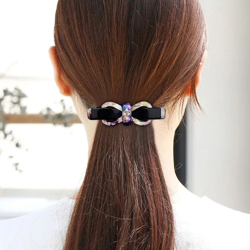 Women'S Simple Style Bow Knot Acetic Acid Sheets Hair Clip