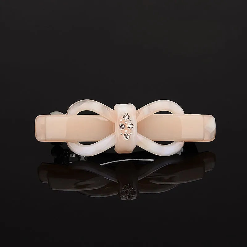 Women'S Simple Style Bow Knot Acetic Acid Sheets Hair Clip