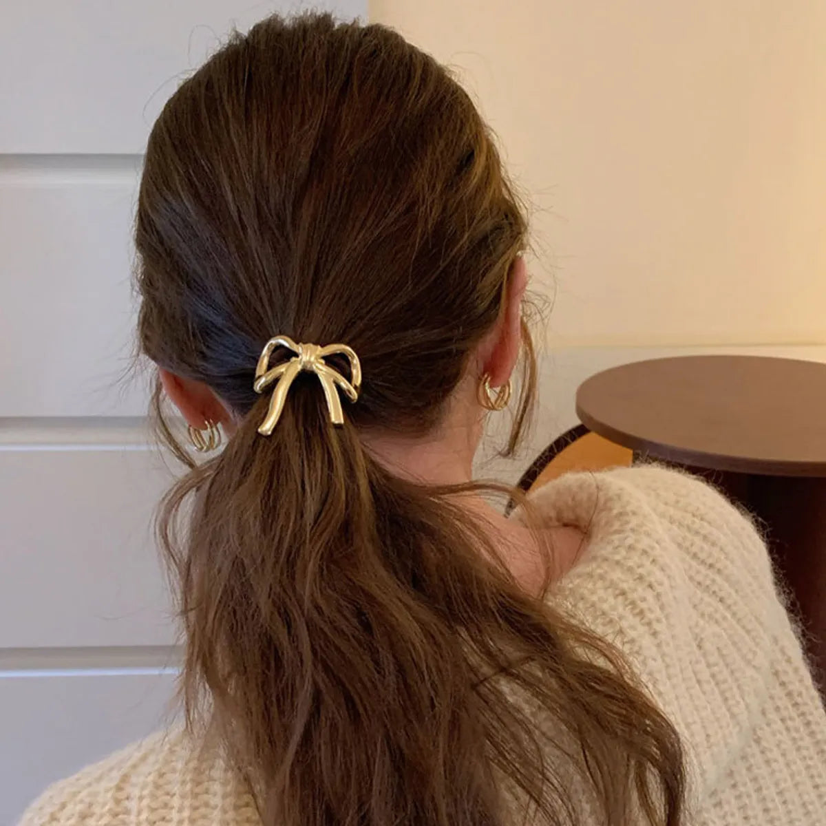 Women'S Simple Style Bow Knot Metal Handmade Hair Tie