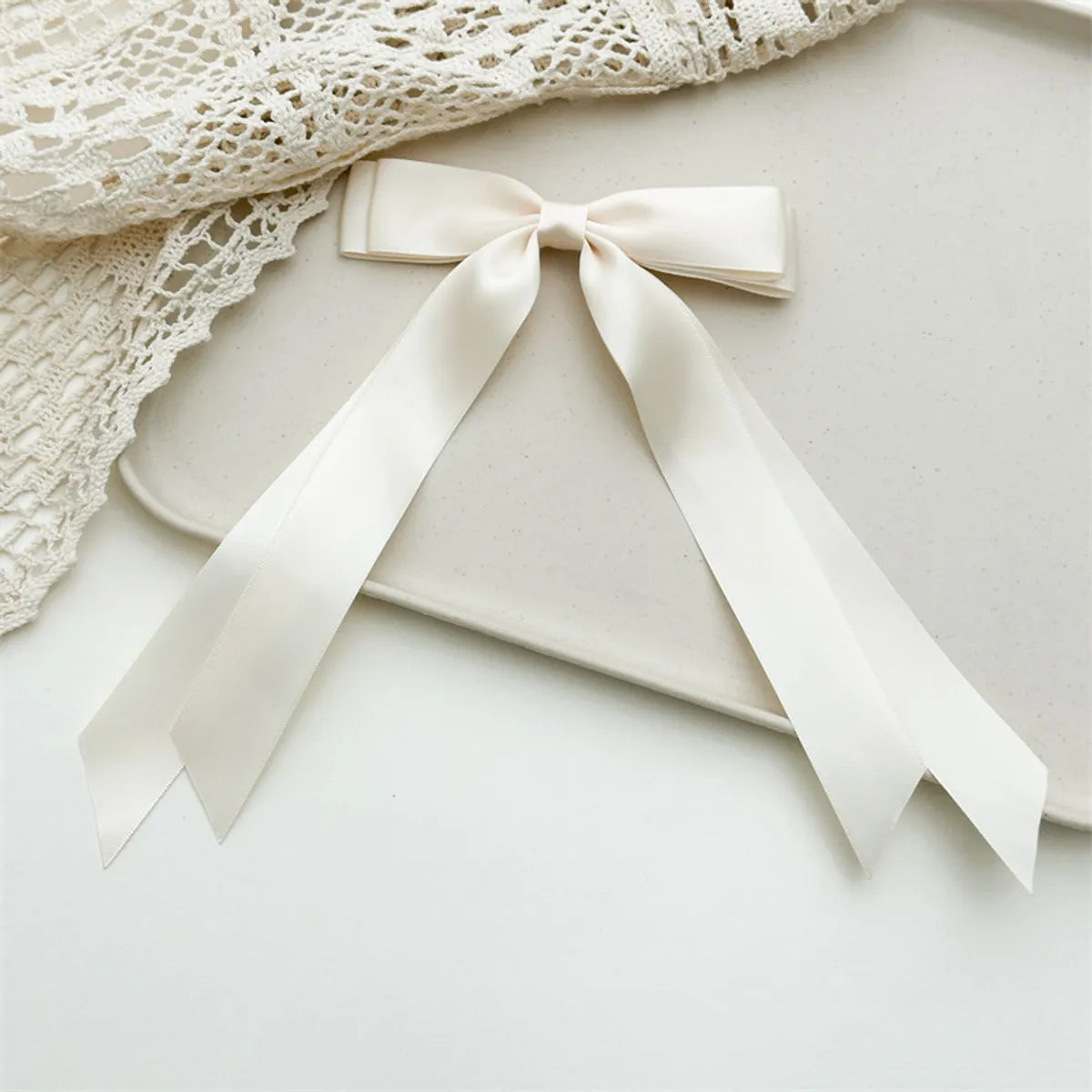 Women'S Simple Style Bow Knot Ribbon Hair Clip