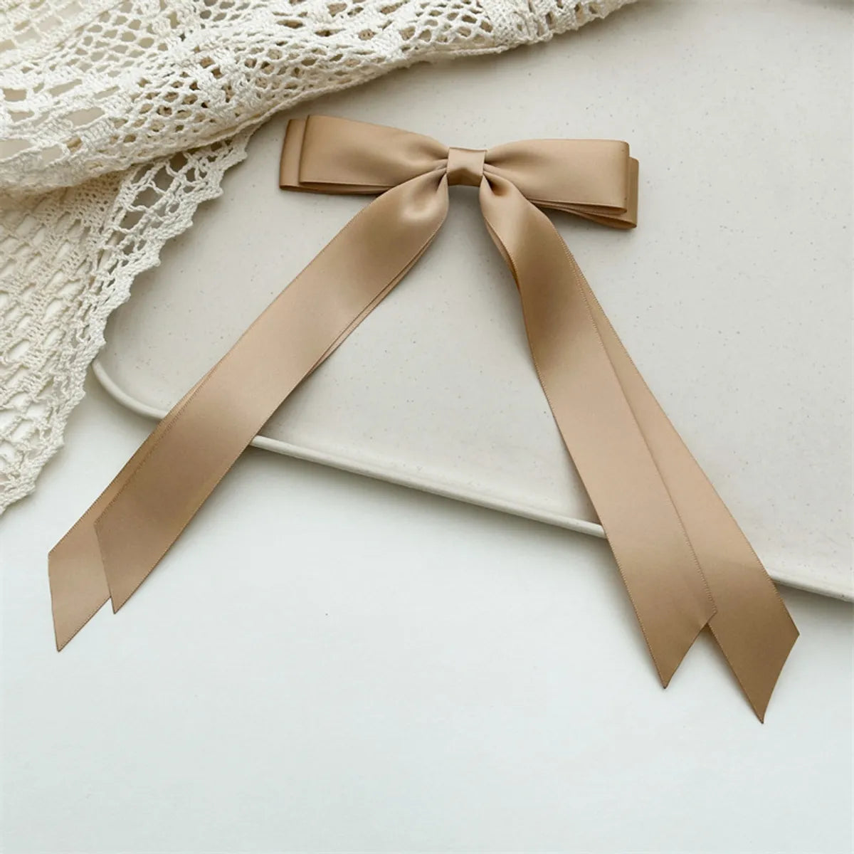 Women'S Simple Style Bow Knot Ribbon Hair Clip