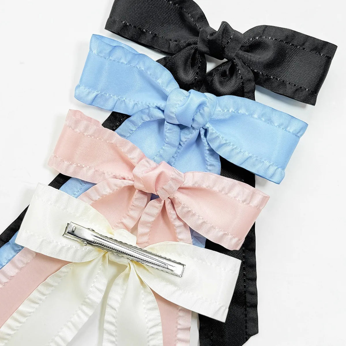 Women'S Simple Style Bow Knot Ribbon Hair Clip