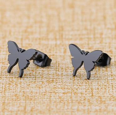 Simple Style Butterfly Plating 304 Stainless Steel No Inlaid 18K Gold Plated Ear Studs