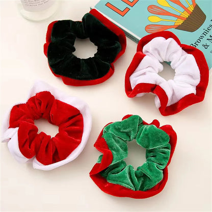 Women'S Simple Style Christmas Tree Santa Claus Cloth Hair Tie