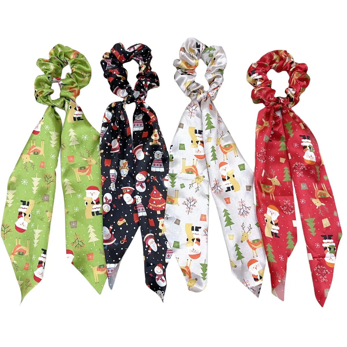 Women'S Simple Style Christmas Tree Santa Claus Cloth Hair Tie