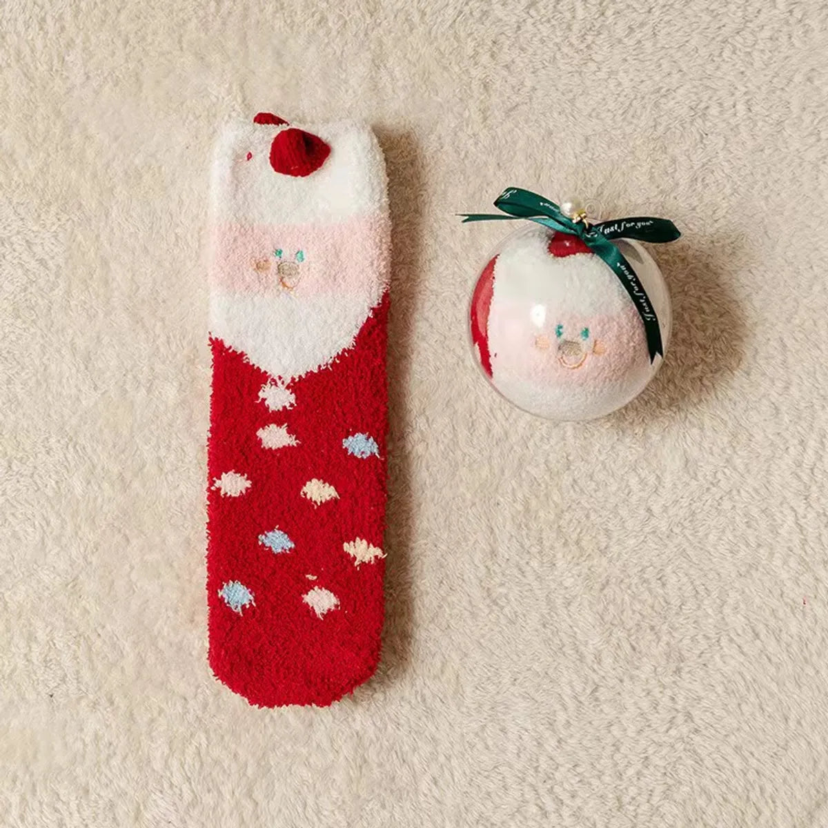 Women'S Simple Style Christmas Tree Santa Claus Snowman Cotton Jacquard Crew Socks