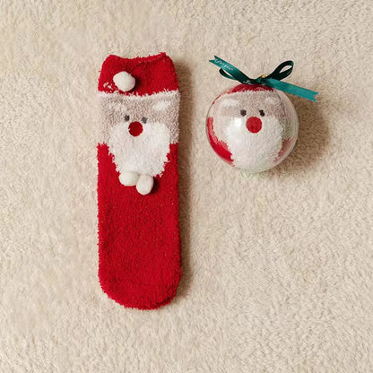 Women'S Simple Style Christmas Tree Santa Claus Snowman Cotton Jacquard Crew Socks