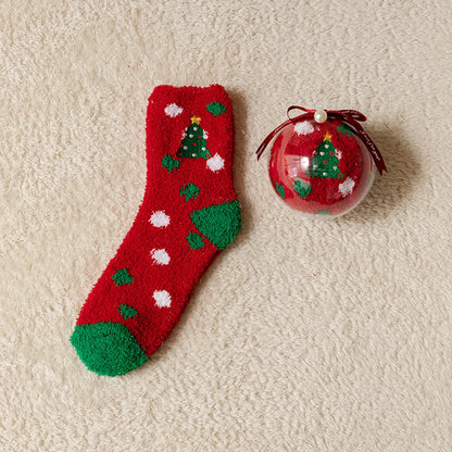 Women'S Simple Style Christmas Tree Santa Claus Snowman Cotton Jacquard Crew Socks