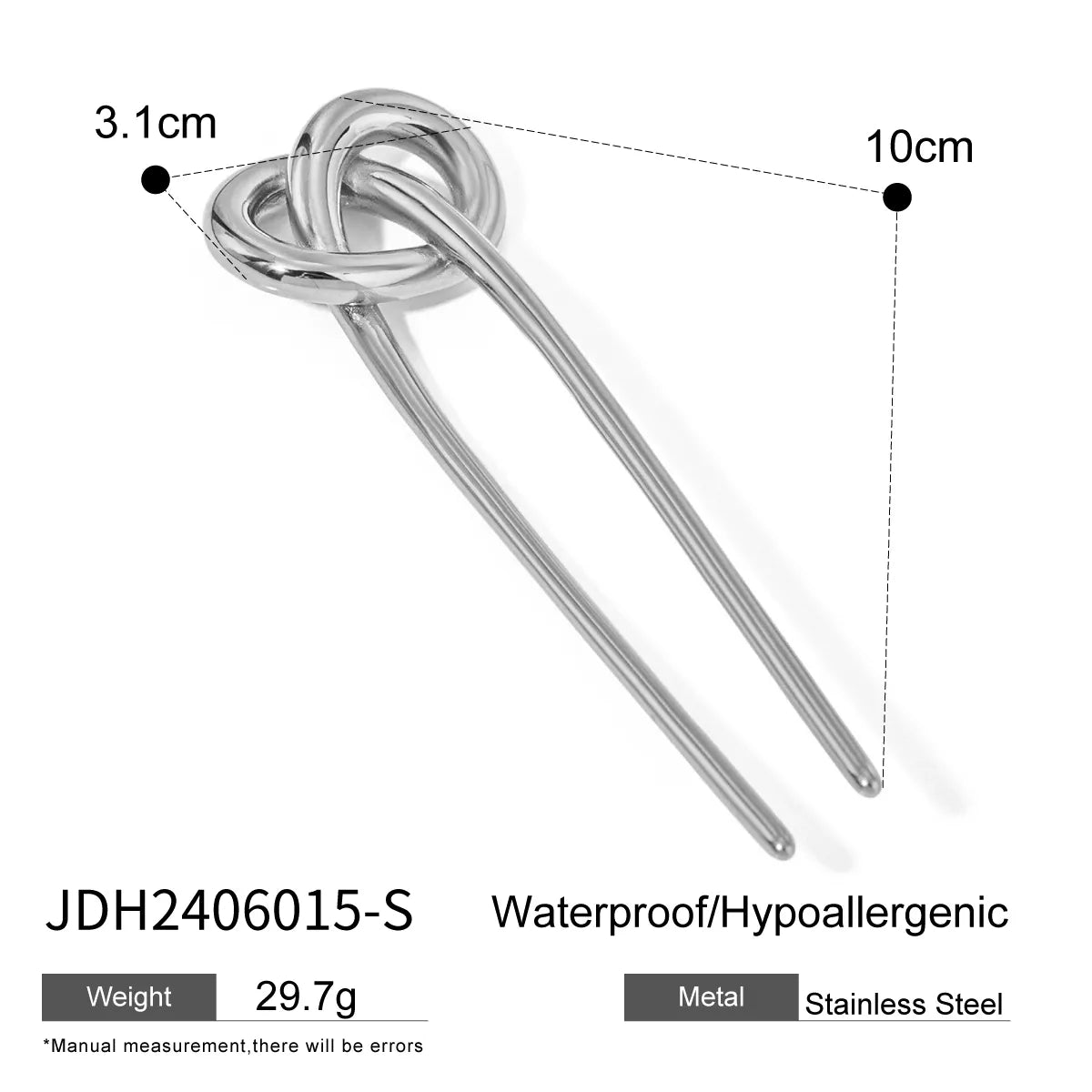 Women'S Simple Style Classic Style Bends And Hitches 304 Stainless Steel Hairpin