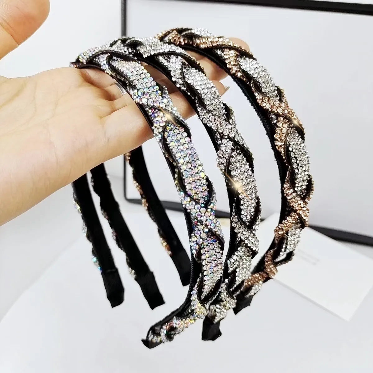 Women'S Simple Style Classic Style Color Block Alloy Rhinestone Inlay Rhinestones Hair Band