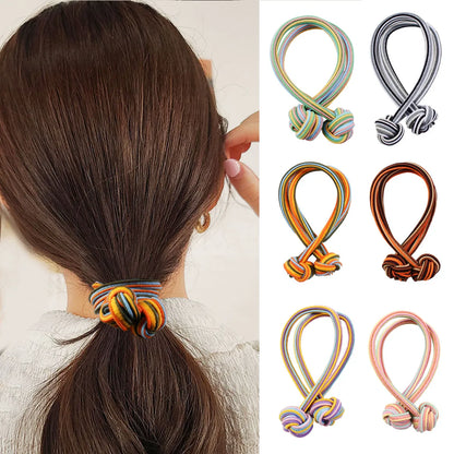 Women'S Simple Style Classic Style Color Block Elastic Band Handmade Hair Tie