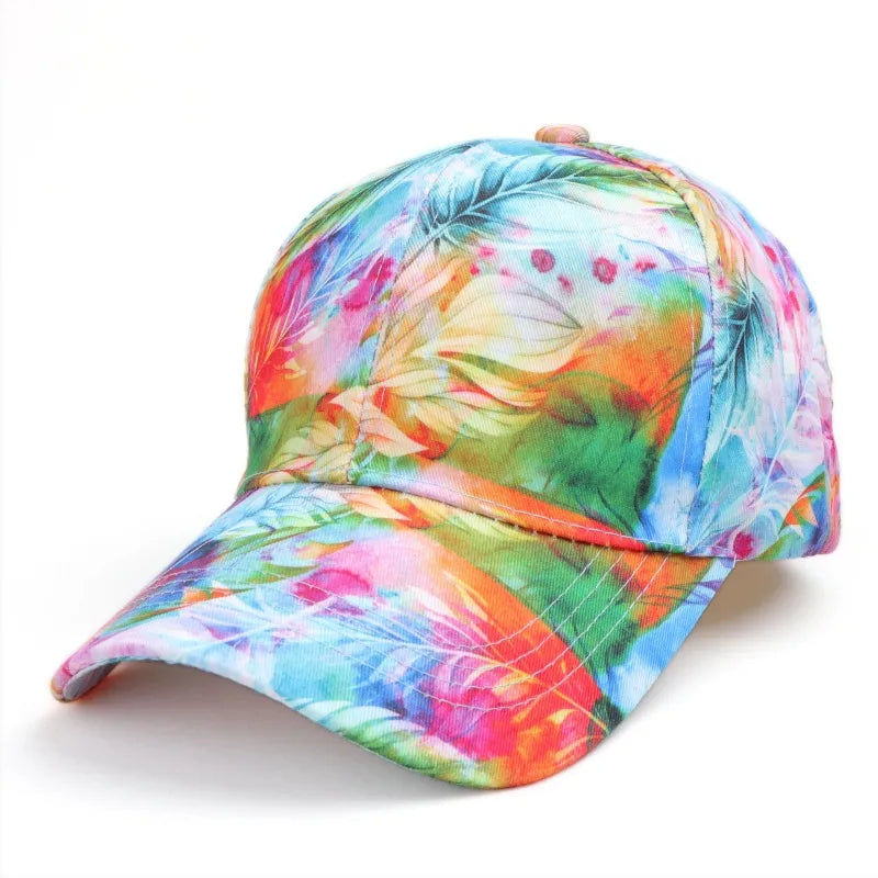 Women'S Simple Style Classic Style Color Block Printing Curved Eaves Baseball Cap