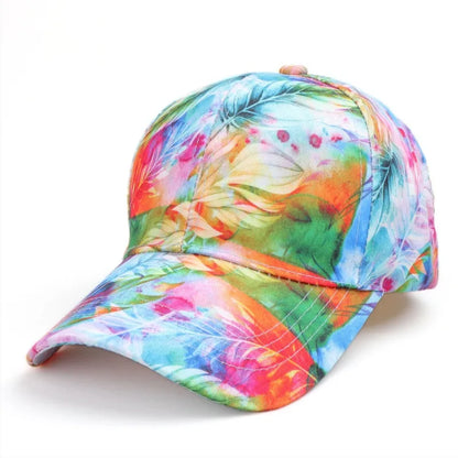 Women'S Simple Style Classic Style Color Block Printing Curved Eaves Baseball Cap