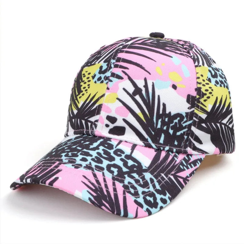 Women'S Simple Style Classic Style Color Block Printing Curved Eaves Baseball Cap