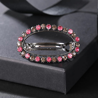 Women'S Simple Style Classic Style Color Block Zinc Alloy Inlay Rhinestones Hair Clip