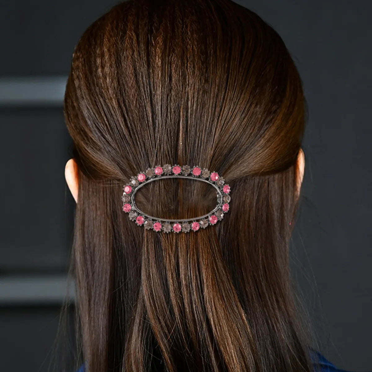 Women'S Simple Style Classic Style Color Block Zinc Alloy Inlay Rhinestones Hair Clip