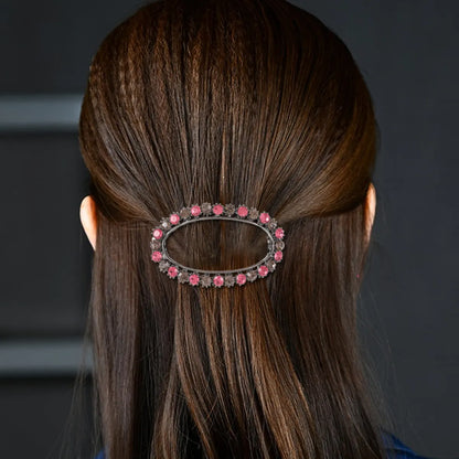 Women'S Simple Style Classic Style Color Block Zinc Alloy Inlay Rhinestones Hair Clip