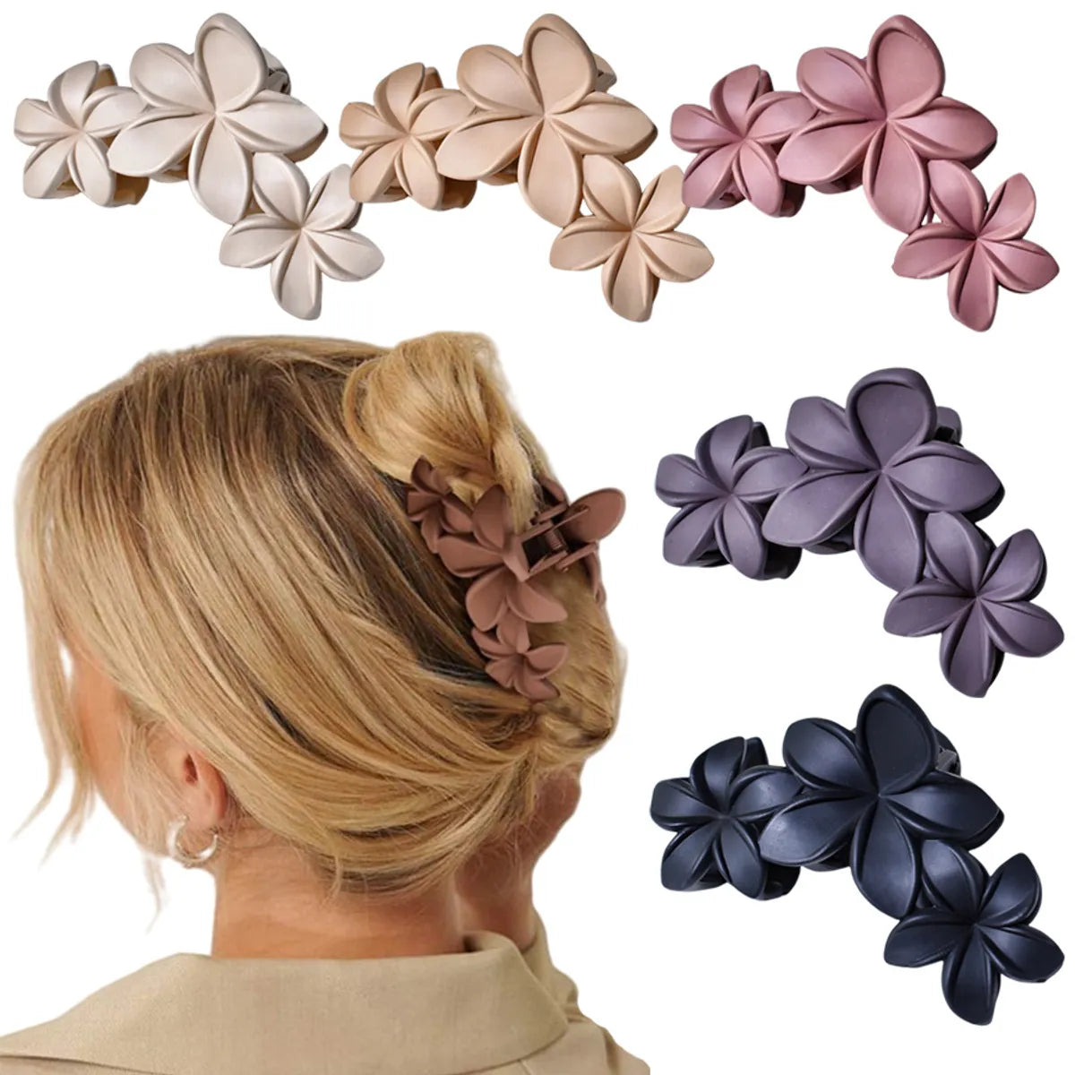 Women'S Simple Style Classic Style Flower Acetic Acid Sheets Hollow Out Hair Claws