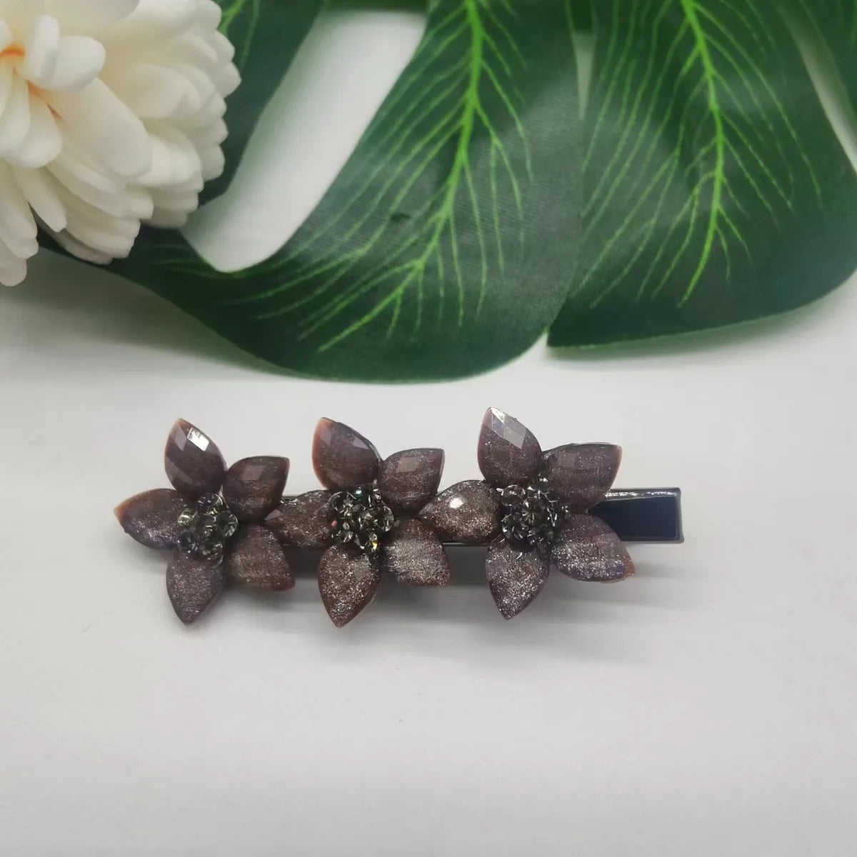 Women'S Simple Style Classic Style Flower Alloy Inlay Rhinestones Hair Clip