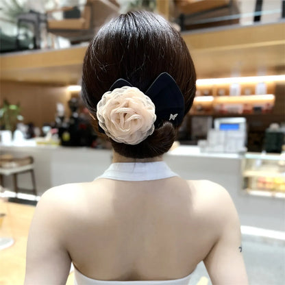 Women'S Simple Style Classic Style Flower Bow Knot Cloth Inlay Rhinestones Hair Tie