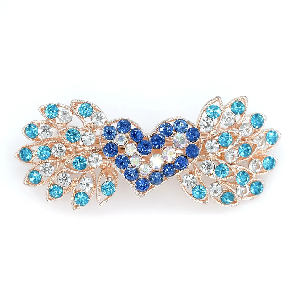 Women'S Simple Style Classic Style Heart Shape Alloy Inlay Rhinestones Hair Clip