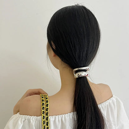 Women'S Simple Style Classic Style Solid Color Alloy Plating Hair Tie