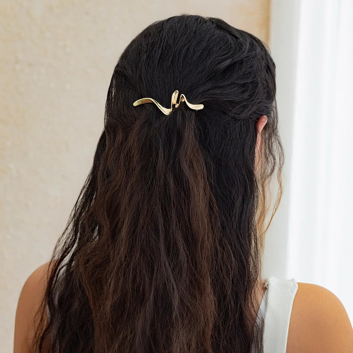 Women'S Simple Style Classic Style Solid Color Alloy Plating Pleated Hair Clip