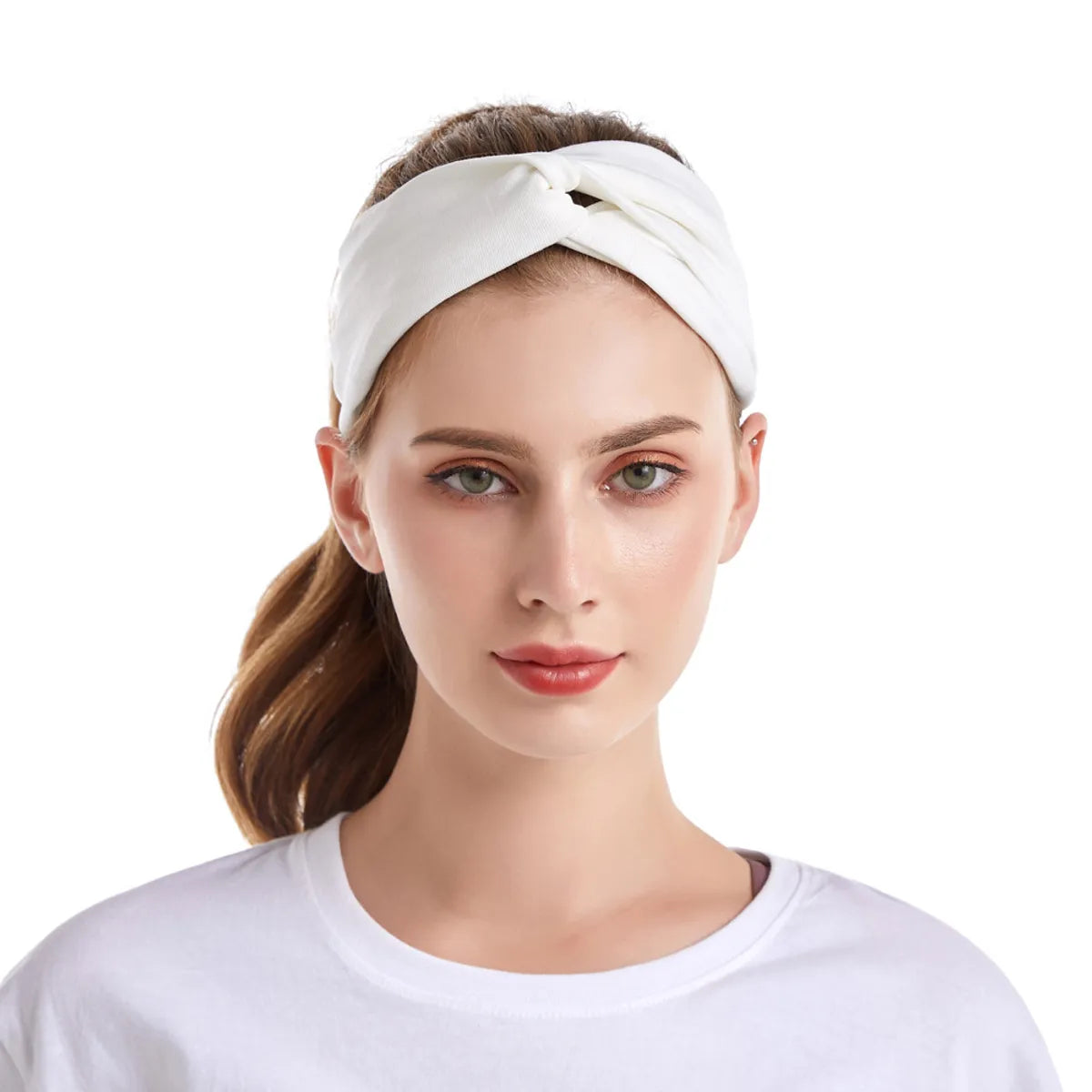 Women'S Simple Style Classic Style Solid Color Cloth Bowknot Hair Band