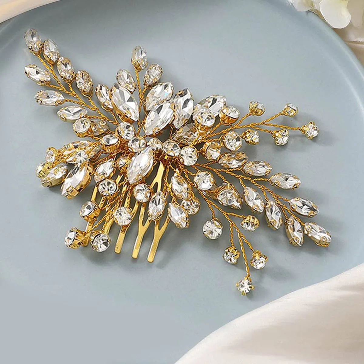 Women'S Simple Style Classic Style Solid Color Metal Inlay Rhinestones Hair Clip