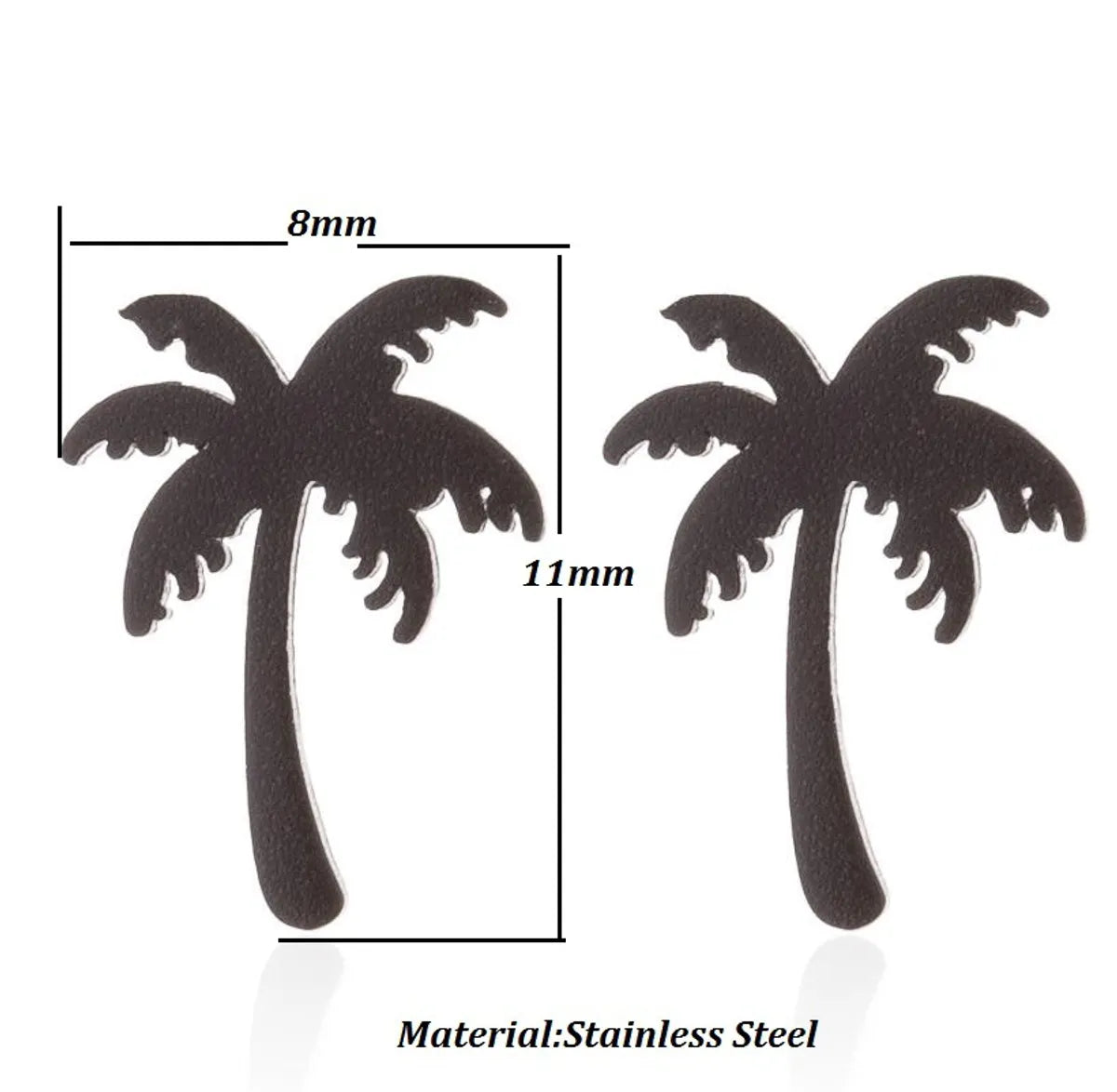 Simple Style Coconut Tree Plating 304 Stainless Steel No Inlaid 18K Gold Plated Ear Studs