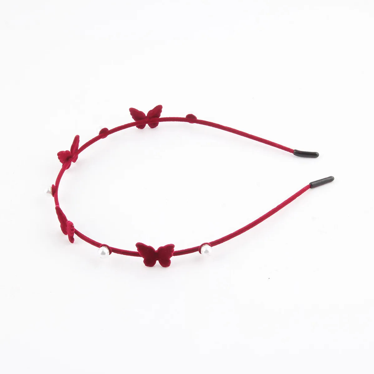 Women'S Simple Style Color Block Plastic Inlay Pearl Hair Band