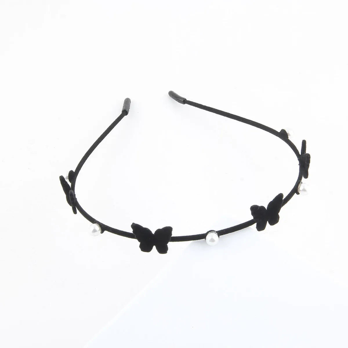 Women'S Simple Style Color Block Plastic Inlay Pearl Hair Band