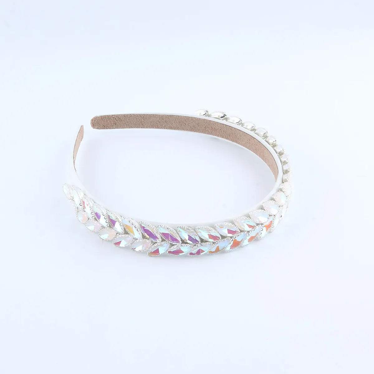 Women'S Simple Style Color Block Plastic Inlay Rhinestones Hair Band