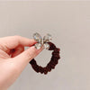 Women'S Simple Style Commute Flower Cloth Inlay Zircon Hair Tie