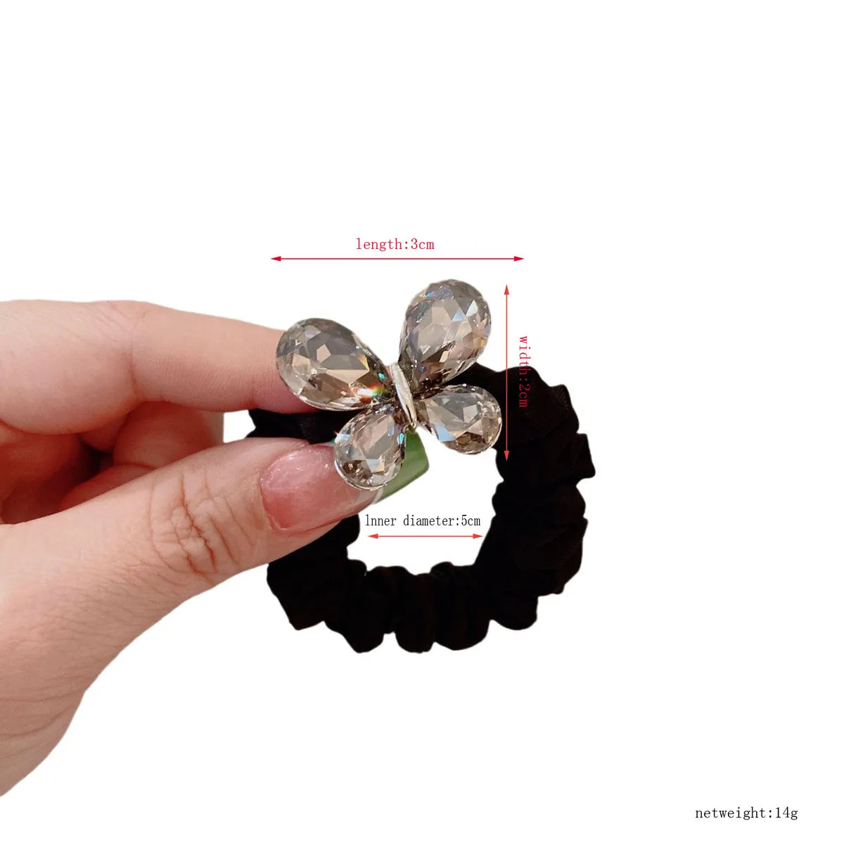 Women'S Simple Style Commute Flower Cloth Inlay Zircon Hair Tie