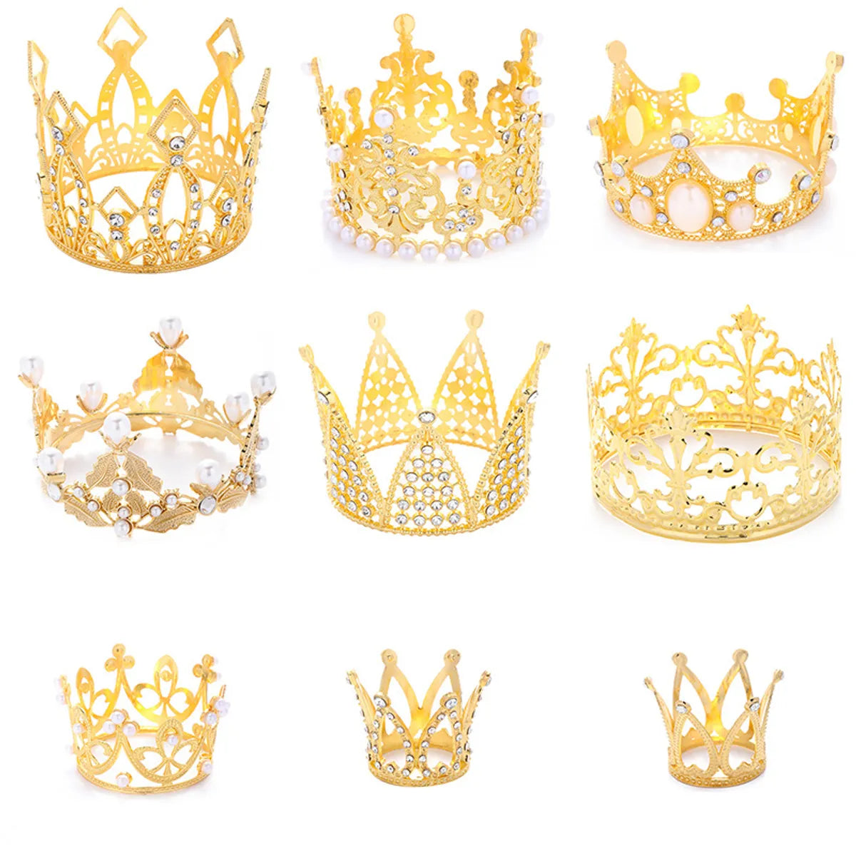 Women'S Simple Style Crown Alloy Inlay Rhinestones Crown