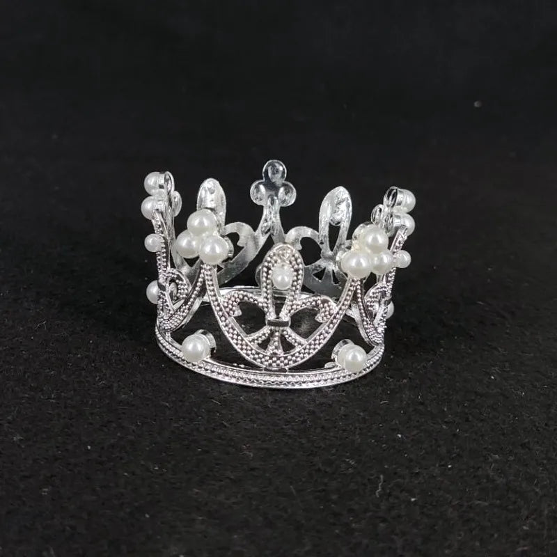 Women'S Simple Style Crown Alloy Inlay Rhinestones Pearl Crown