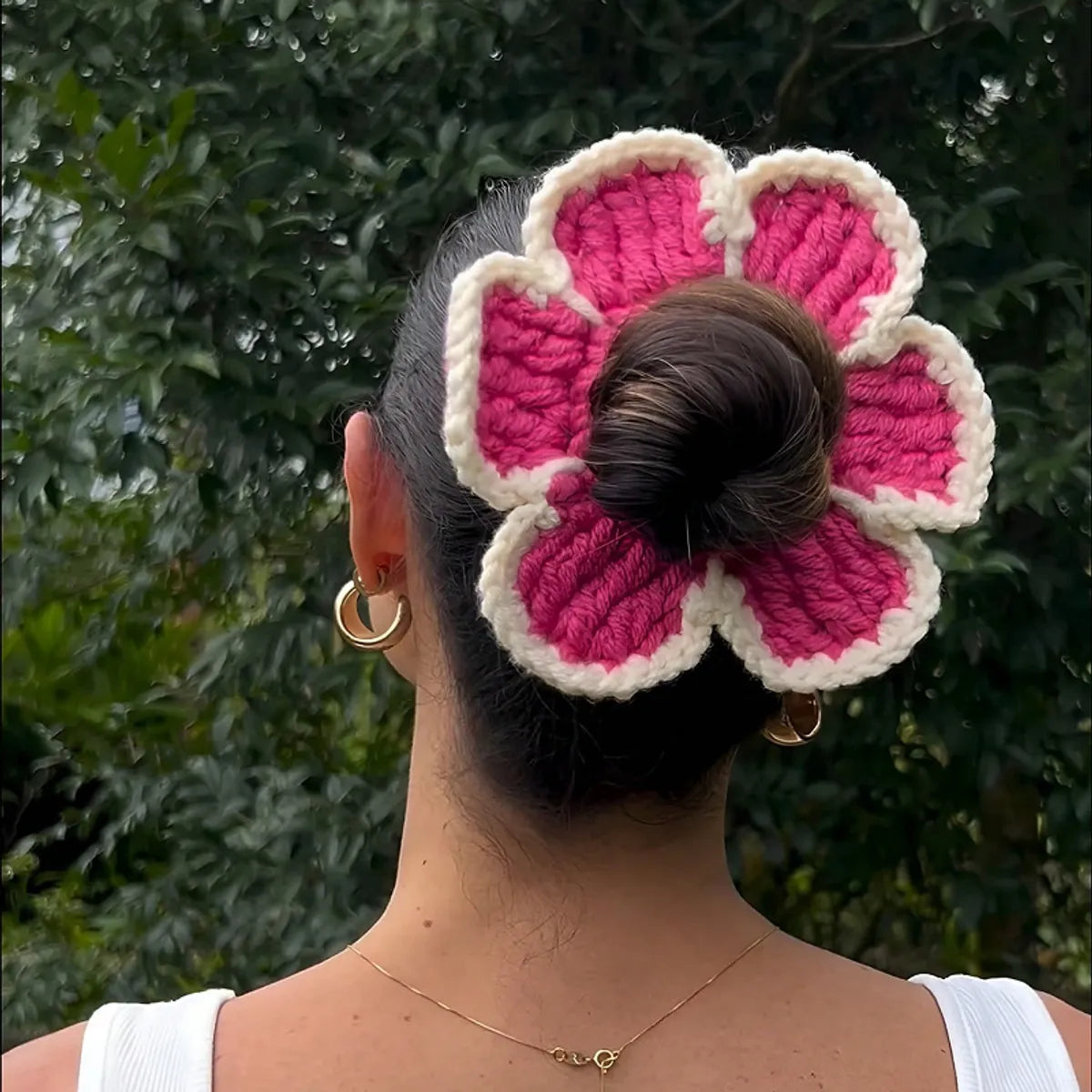 Women'S Simple Style Floral Cloth Handmade Hair Tie