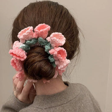 Women'S Simple Style Floral Cord Handmade Hair Tie