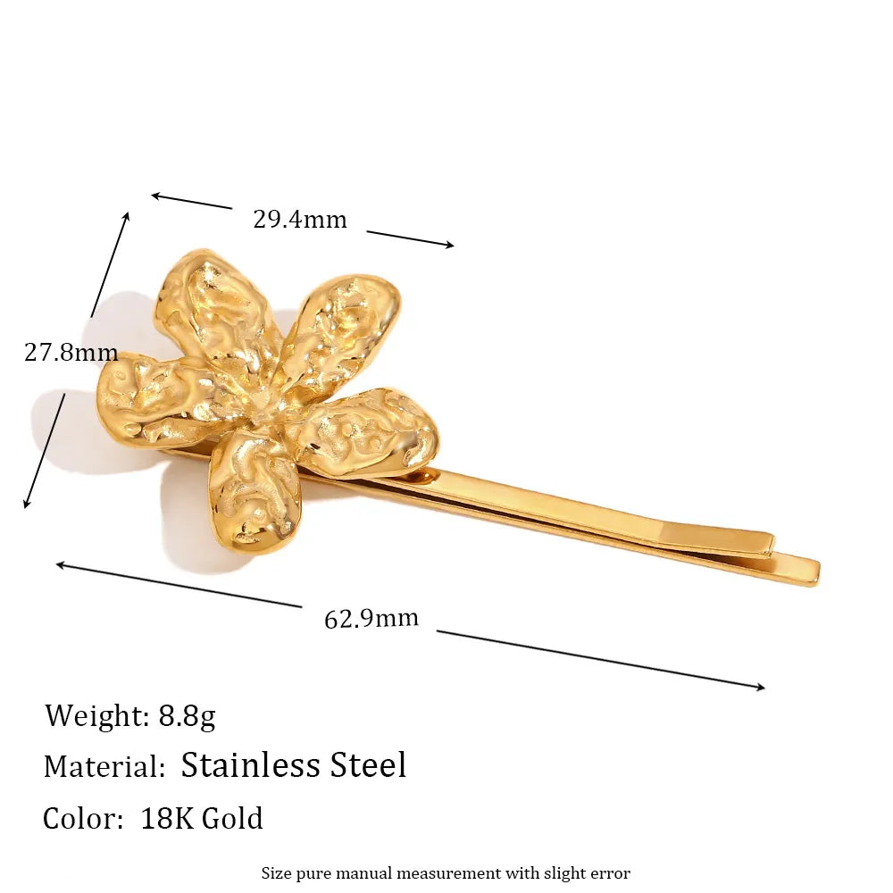 Women'S Simple Style Flower 304 Stainless Steel Hair Clip