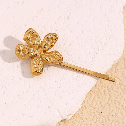 Women'S Simple Style Flower 304 Stainless Steel Hair Clip