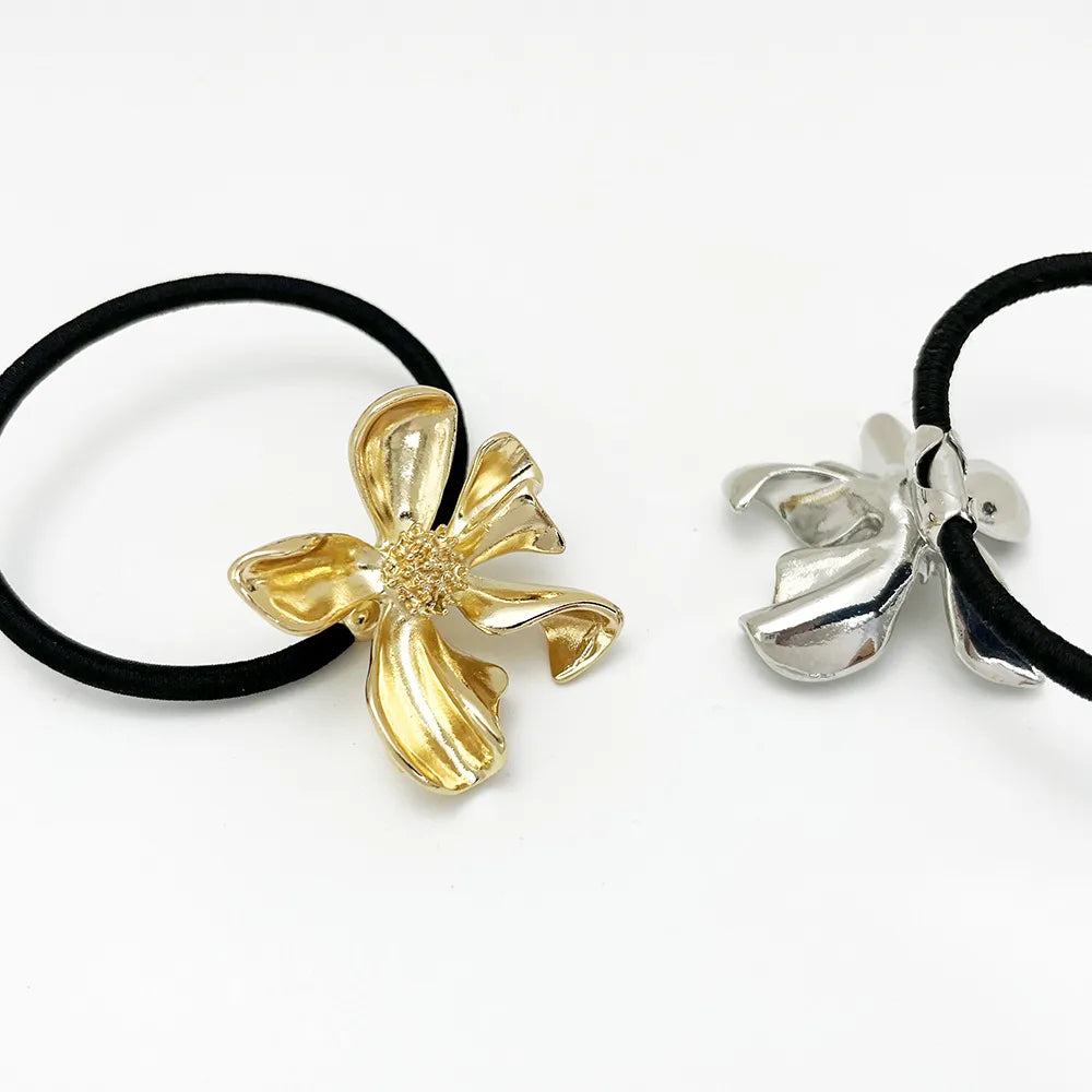 Women'S Simple Style Flower Alloy Plating Hair Tie