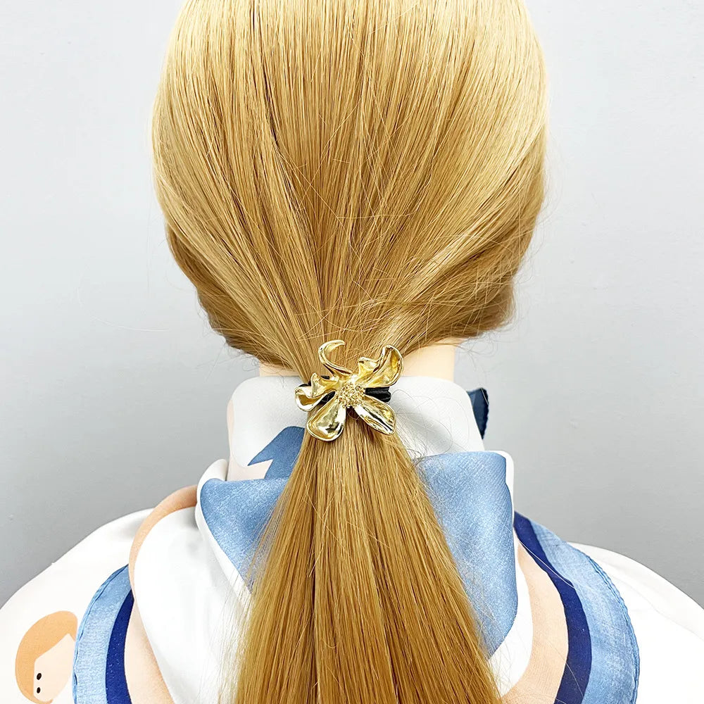 Women'S Simple Style Flower Alloy Plating Hair Tie