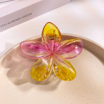 Women'S Simple Style Flower Plastic Hair Claws