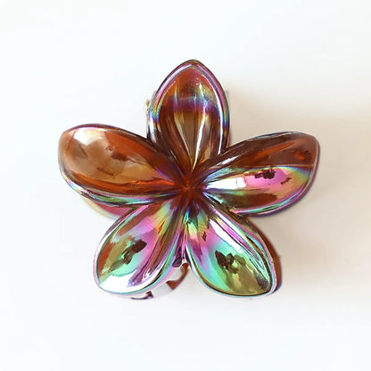 Women'S Simple Style Flower Plastic Resin Hair Claws