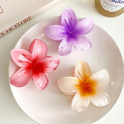 Women'S Simple Style Flower Plastic Resin Hair Claws