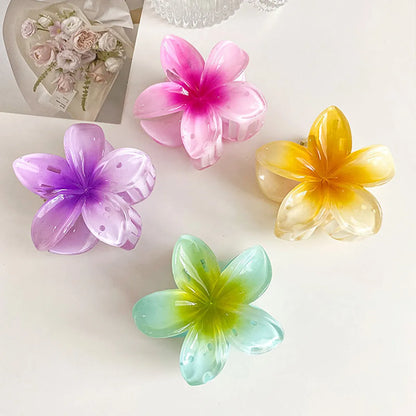 Women'S Simple Style Flower Plastic Resin Hair Claws