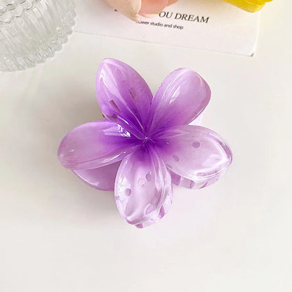 Women'S Simple Style Flower Plastic Resin Hair Claws