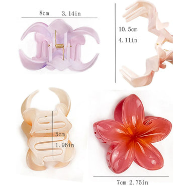 Women'S Simple Style Flower Plastic Resin Stoving Varnish Hair Claws