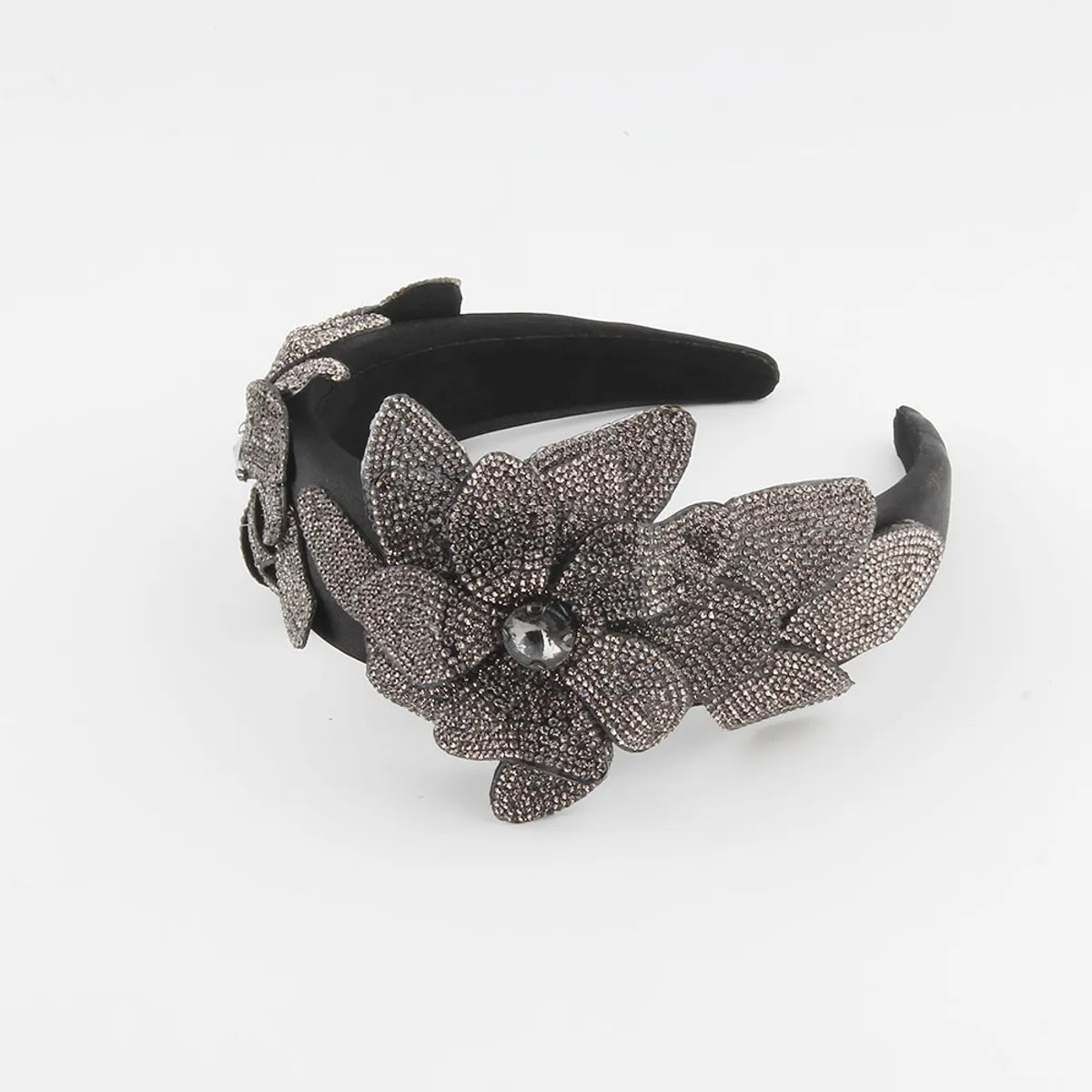 Women'S Simple Style Flower Plastic Rhinestone Knitting Hair Band